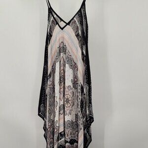 Vince Camuto Medallion Paisley Print  Handkerchief Cover-Up